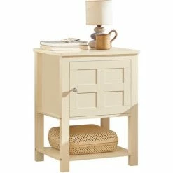 SoBuy Bedside Table Night Stand With 1 Door And 1 Shelf,FBT113-MI