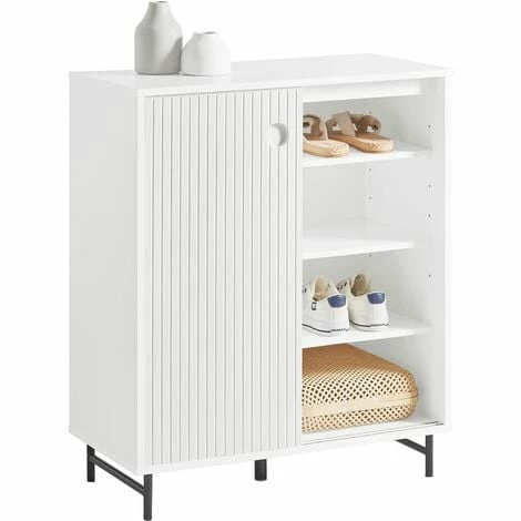 SoBuy Shoe Cabinet Sideboard With Sliding Doors,FSB62-W 1 SoBuy Shoe Cabinet Sideboard With Sliding Doors,FSB62-W