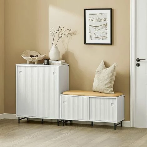SoBuy Shoe Cabinet Sideboard With Sliding Doors,FSB62-W 2 SoBuy Shoe Cabinet Sideboard With Sliding Doors,FSB62-W - Image 2