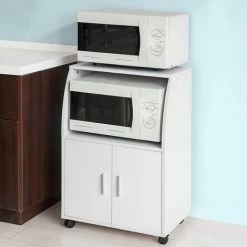 SoBuy White Wood Wheeled Kitchen Storage Cupboard Unit FRG241-W 7 SoBuy White Wood Wheeled Kitchen Storage Cupboard Unit FRG241-W -SOBUY Shop 6898144 3