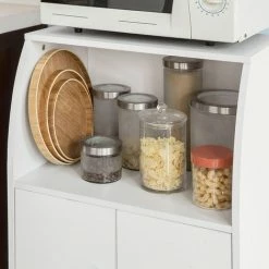SoBuy White Wood Wheeled Kitchen Storage Cupboard Unit FRG241-W 8 SoBuy White Wood Wheeled Kitchen Storage Cupboard Unit FRG241-W -SOBUY Shop 6898144 4