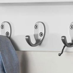 SoBuy Wall Coat Rack With 7 Hangers And Storage Shelf, White Wood, FRG54-W -SOBUY Shop 6968520 4