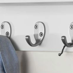 SoBuy Wall Coat Rack With 7 Hangers And Storage Shelf, White Wood, FRG54-W -SOBUY Shop 6968520 5