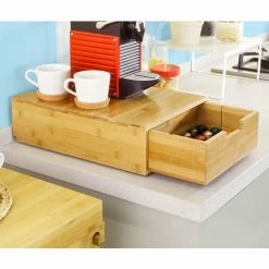 SoBuy Coffee Machine Stand & Pod Capsule Teabags Drawer Organiser Box,FRG83-N