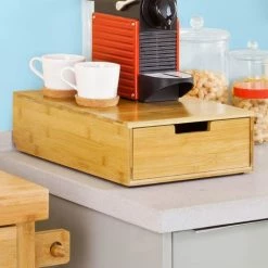 SoBuy Coffee Machine Stand & Pod Capsule Teabags Drawer Organiser Box,FRG83-N -SOBUY Shop 6968527 4