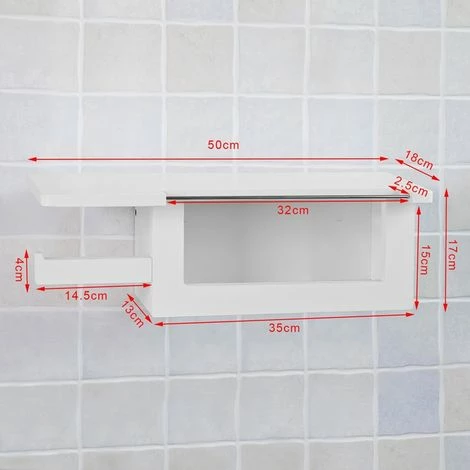 SoBuy Wood Wall Mounted Bathroom Toilet Paper Roll Holder,FRG175-W 2 SoBuy Wood Wall Mounted Bathroom Toilet Paper Roll Holder,FRG175-W - Image 2