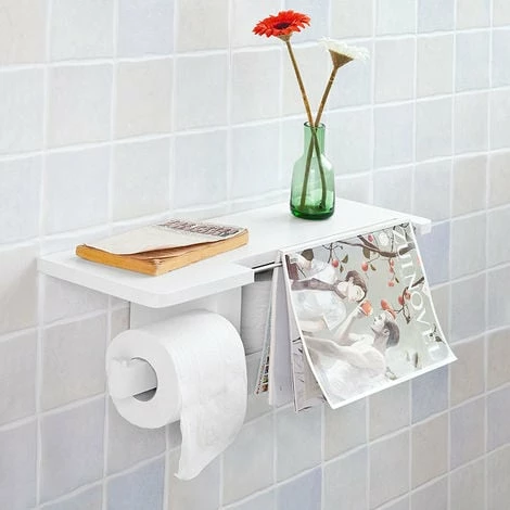 SoBuy Wood Wall Mounted Bathroom Toilet Paper Roll Holder,FRG175-W 3 SoBuy Wood Wall Mounted Bathroom Toilet Paper Roll Holder,FRG175-W - Image 3