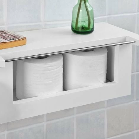 SoBuy Wood Wall Mounted Bathroom Toilet Paper Roll Holder,FRG175-W 5 SoBuy Wood Wall Mounted Bathroom Toilet Paper Roll Holder,FRG175-W - Image 5