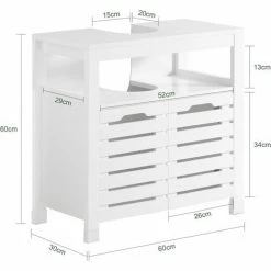 SoBuy Under Sink Cabinet With Double Slatted Doors,BZR58-W -SOBUY Shop 70103342 4