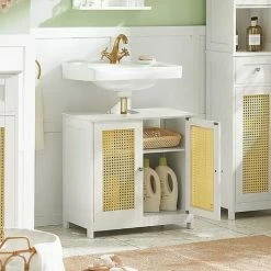 SoBuy Bathroom Under Sink Cabinet With Double Doors,BZR72-W -SOBUY Shop 70187114 3