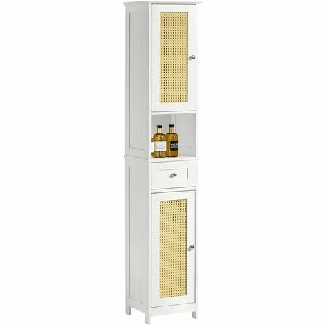SoBuy Bathroom Storage Cabinet With 2 Doors And 1 Drawer H170cm,BZR70-W 1 SoBuy Bathroom Storage Cabinet With 2 Doors And 1 Drawer H170cm,BZR70-W