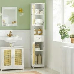 SoBuy Bathroom Storage Cabinet With 2 Doors And 1 Drawer H170cm,BZR70-W 7 SoBuy Bathroom Storage Cabinet With 2 Doors And 1 Drawer H170cm,BZR70-W -SOBUY Shop 70187115 3