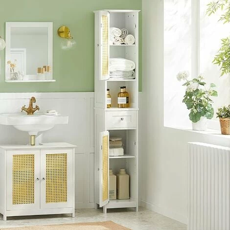 SoBuy Bathroom Storage Cabinet With 2 Doors And 1 Drawer H170cm,BZR70-W 3 SoBuy Bathroom Storage Cabinet With 2 Doors And 1 Drawer H170cm,BZR70-W - Image 3