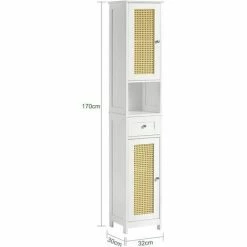 SoBuy Bathroom Storage Cabinet With 2 Doors And 1 Drawer H170cm,BZR70-W 8 SoBuy Bathroom Storage Cabinet With 2 Doors And 1 Drawer H170cm,BZR70-W -SOBUY Shop 70187115 4