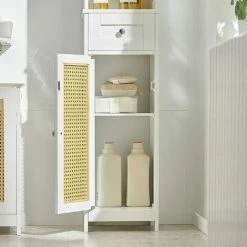 SoBuy Bathroom Storage Cabinet With 2 Doors And 1 Drawer H170cm,BZR70-W 9 SoBuy Bathroom Storage Cabinet With 2 Doors And 1 Drawer H170cm,BZR70-W -SOBUY Shop 70187115 5