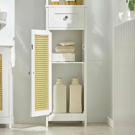 SoBuy Bathroom Storage Cabinet With 2 Doors And 1 Drawer H170cm,BZR70-W 5 SoBuy Bathroom Storage Cabinet With 2 Doors And 1 Drawer H170cm,BZR70-W - Image 5