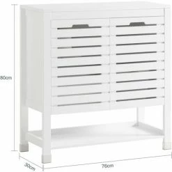 SoBuy Bathroom Storage Cabinet Cupboardwith Double Slatted Doors And Shelf,BZR50-W 8 SoBuy Bathroom Storage Cabinet Cupboardwith Double Slatted Doors And Shelf,BZR50-W -SOBUY Shop 70391409 4