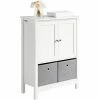 SoBuy Storage Cabinet Cupboard With 2 Fabric Drawers,BZR64-W