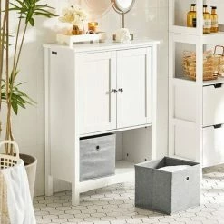 SoBuy Storage Cabinet Cupboard With 2 Fabric Drawers,BZR64-W -SOBUY Shop 71092832 4
