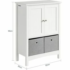 SoBuy Storage Cabinet Cupboard With 2 Fabric Drawers,BZR64-W -SOBUY Shop 71092832 5