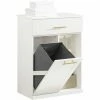 SoBuy Laundry Basket Laundry Cabinet With Drawer And Storage Compartments,BZR66-W