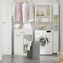 SoBuy Laundry Basket Laundry Cabinet With Drawer And Storage Compartments,BZR66-W -SOBUY Shop 71973132 3