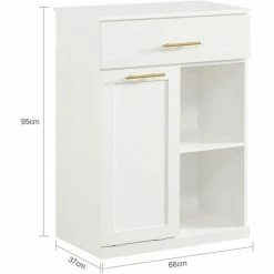 SoBuy Laundry Basket Laundry Cabinet With Drawer And Storage Compartments,BZR66-W -SOBUY Shop 71973132 4