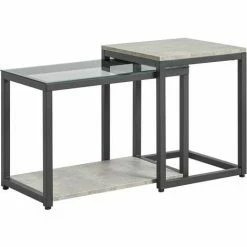 SoBuy Nesting Tables Set Of 2 Coffee Table,FBT35-HG