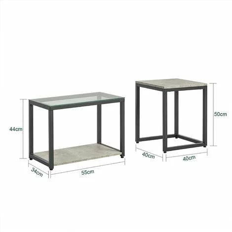 SoBuy Nesting Tables Set of 2 Coffee Table,FBT35-HG SoBuy Nesting Tables Set Of 2 Coffee Table,FBT35-HG -SOBUY Shop 71973137 3