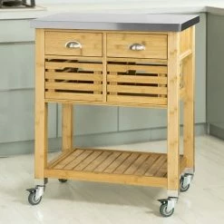 SoBuy Kitchen Serving Trolley Cart Storage Cabinet With DrawerS, FKW40-N -SOBUY Shop 7564819 3