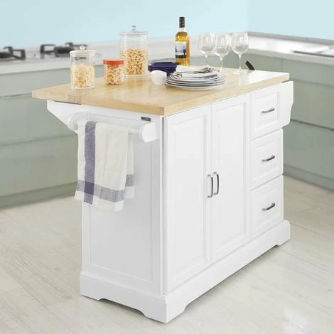 SoBuy Extendable Kitchen Trolley Cart Island, FKW41-WN SoBuy Extendable Kitchen Trolley Cart Island, FKW41-WN -SOBUY Shop 7564820 3