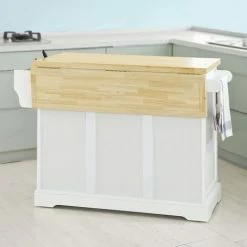 SoBuy Extendable Kitchen Trolley Cart Island, FKW41-WN 3 SoBuy Extendable Kitchen Trolley Cart Island, FKW41-WN -SOBUY Shop 7564820 4