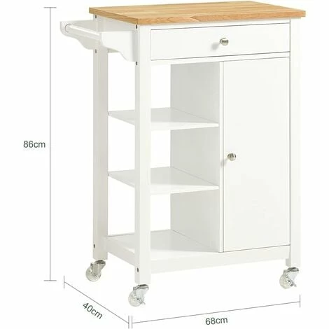 Promotion!!SoBuy Kitchen Storage Trolley Cabinet Cart,Drawer And Shelves,White,FKW46-WN 3 Promotion!!SoBuy Kitchen Storage Trolley Cabinet Cart,Drawer And Shelves,White,FKW46-WN - Image 3