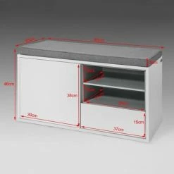 Alternative view of SoBuy Hallway Shoe Storage Bench Cabinet With Cushion, FSR37-W