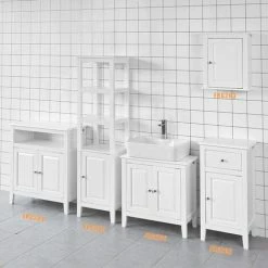SoBuy White Wood Under Sink Basin Bathroom Storage Cabinet Unit, FRG202-W -SOBUY Shop 7900991 4