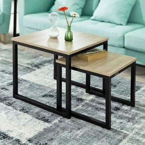 SoBuy Set Of 2 Nesting Tables Side Table End Table, FBT42-N 1 SoBuy Set Of 2 Nesting Tables Side Table End Table, FBT42-N