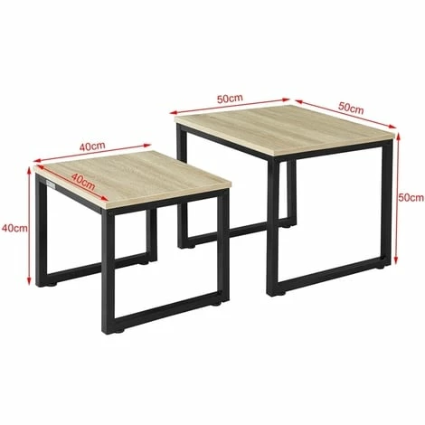 SoBuy Set Of 2 Nesting Tables Side Table End Table, FBT42-N 2 SoBuy Set Of 2 Nesting Tables Side Table End Table, FBT42-N - Image 2