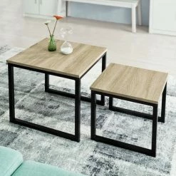 SoBuy Set Of 2 Nesting Tables Side Table End Table, FBT42-N 7 SoBuy Set Of 2 Nesting Tables Side Table End Table, FBT42-N -SOBUY Shop 7900994 3
