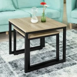 SoBuy Set Of 2 Nesting Tables Side Table End Table, FBT42-N 8 SoBuy Set Of 2 Nesting Tables Side Table End Table, FBT42-N -SOBUY Shop 7900994 4