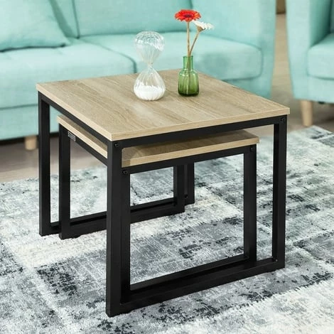 SoBuy Set Of 2 Nesting Tables Side Table End Table, FBT42-N 4 SoBuy Set Of 2 Nesting Tables Side Table End Table, FBT42-N - Image 4