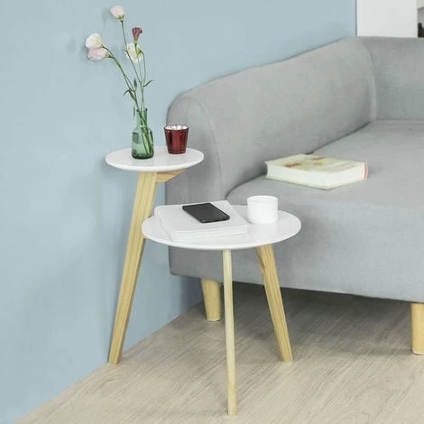SoBuy 2 Tiers Round Wooden Side Table, Tea Coffee Table, End Table,FBT53-WN 3 SoBuy 2 Tiers Round Wooden Side Table, Tea Coffee Table, End Table,FBT53-WN - Image 3