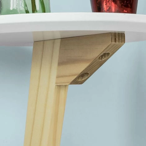 SoBuy 2 Tiers Round Wooden Side Table, Tea Coffee Table, End Table,FBT53-WN 4 SoBuy 2 Tiers Round Wooden Side Table, Tea Coffee Table, End Table,FBT53-WN - Image 4