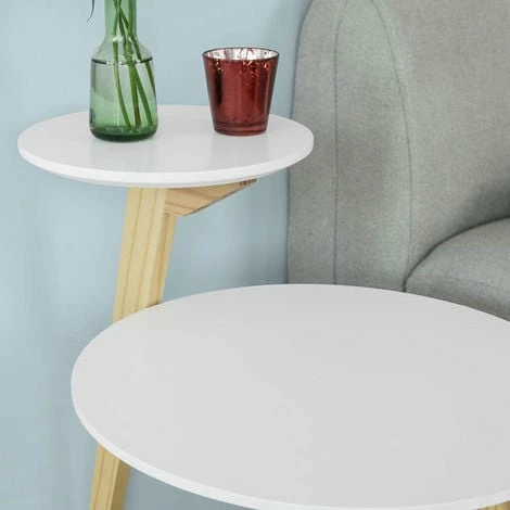SoBuy 2 Tiers Round Wooden Side Table, Tea Coffee Table, End Table,FBT53-WN 5 SoBuy 2 Tiers Round Wooden Side Table, Tea Coffee Table, End Table,FBT53-WN - Image 5