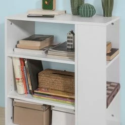 SoBuy Office Storage 3 Tiers Storage Bookcase Side Table,FBT68-W -SOBUY Shop 8348631 4