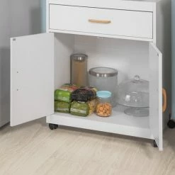 SoBuy Wheeled Kitchen Storage Cupboard Sideboard,FSB12-W 8 SoBuy Wheeled Kitchen Storage Cupboard Sideboard,FSB12-W -SOBUY Shop 8348642 4