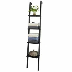 SoBuy 4 Tiers Storage Display Shelving Black, FRG15-SCH