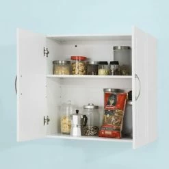 SoBuy White Kitchen Bathroom Wall Unit With Double Doors FRG231-W 7 SoBuy White Kitchen Bathroom Wall Unit With Double Doors FRG231-W -SOBUY Shop 8384476 3