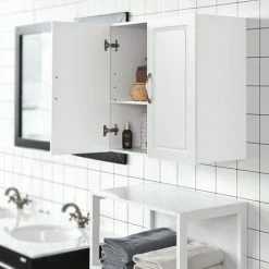 SoBuy White Kitchen Bathroom Wall Unit With Double Doors FRG231-W 9 SoBuy White Kitchen Bathroom Wall Unit With Double Doors FRG231-W -SOBUY Shop 8384476 5