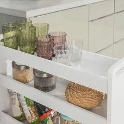 SoBuy White 4 Tiers Slide Out Storage Tower Rack On Wheels,NSR01-W -SOBUY Shop 8384480 4