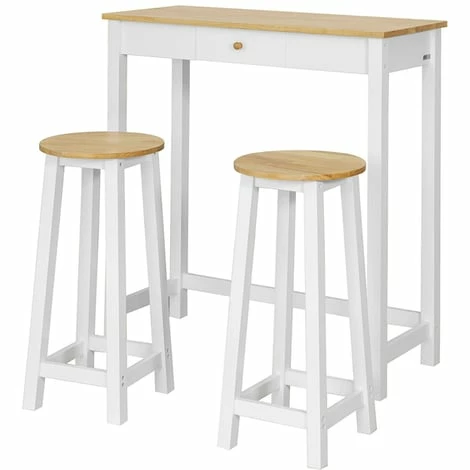 SoBuy 3 PCS Kitchen Breakfast Dining Bar Set-1 Table And 2 Stools,FWT50-WN 1 SoBuy 3 PCS Kitchen Breakfast Dining Bar Set-1 Table And 2 Stools,FWT50-WN